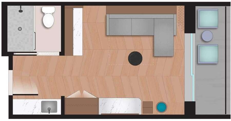 Polynesian - Tower Duo Studio Floor Plan