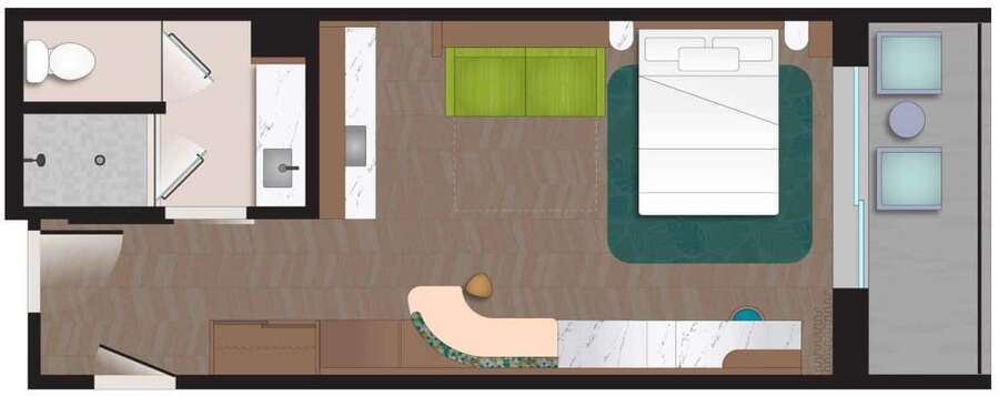 Polynesian - Tower Deluxe Studio Floor Plan