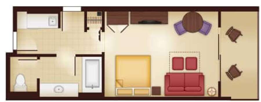 Animal Kingdom - Kidani Village - Studio Floor Plan