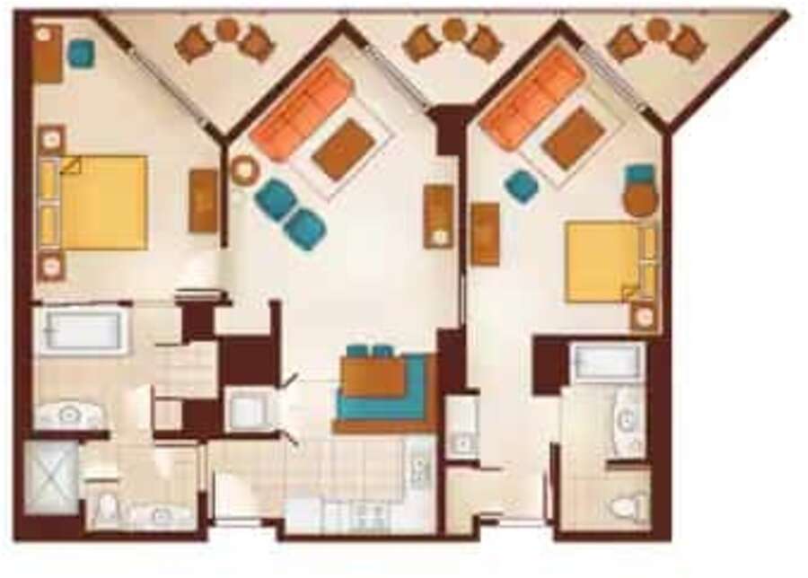 Aulani - 2BR Lock-Off Floor Plan