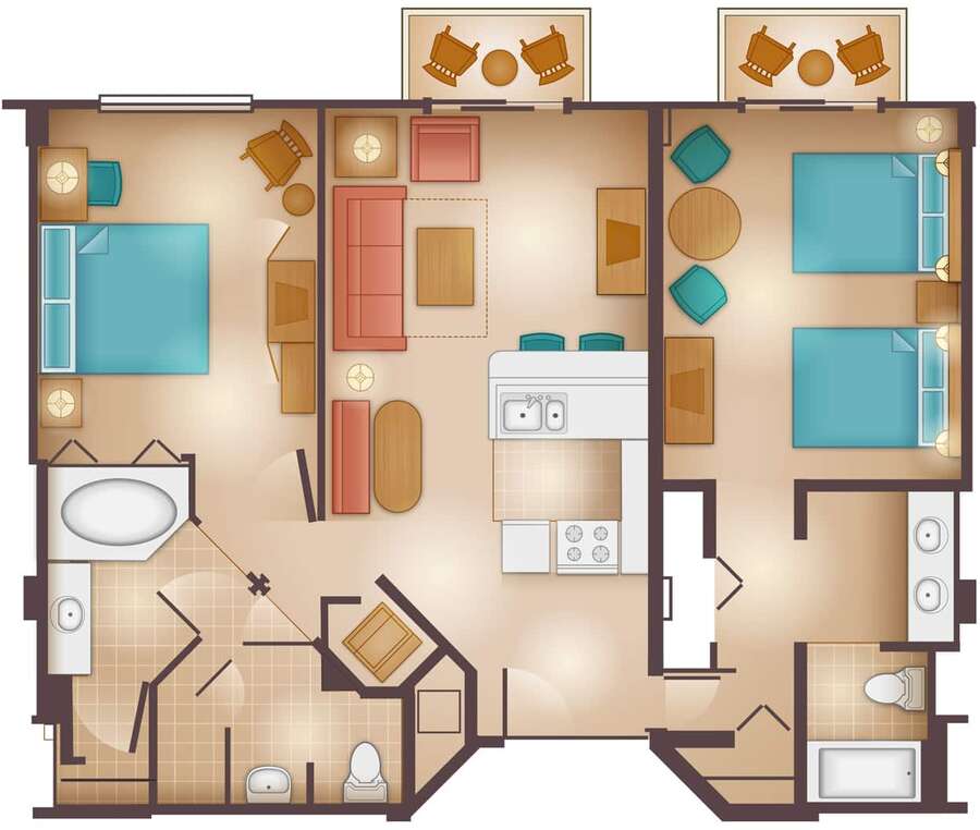Beach Club - 2BR Floor Plan