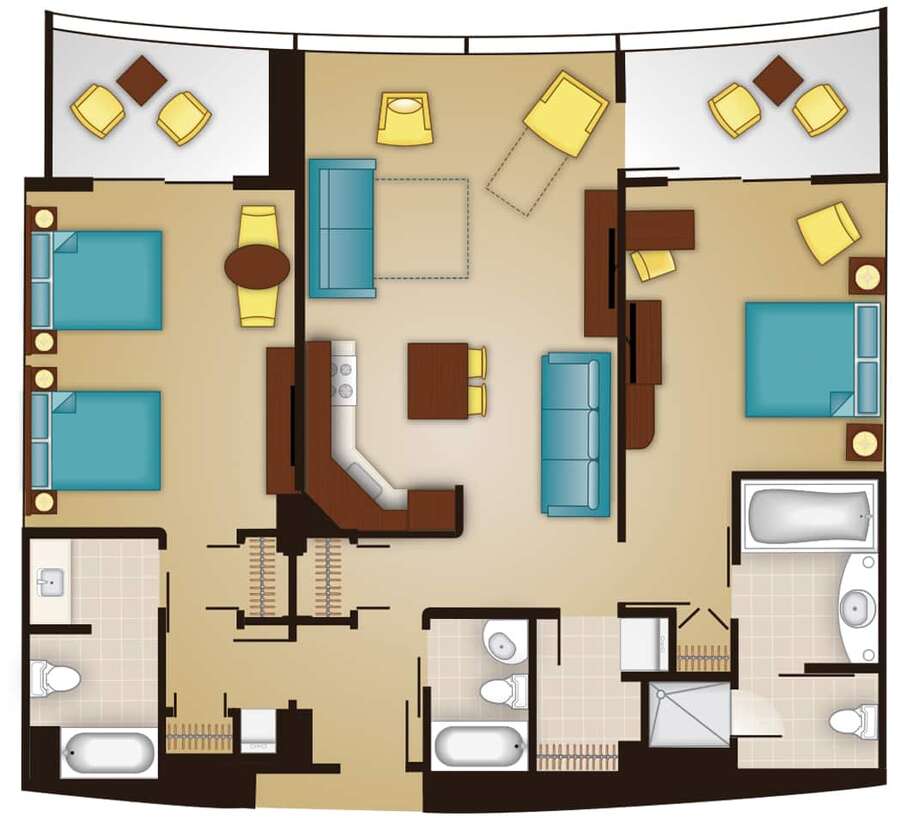 Bay Lake Tower - 2BR Floor Plan