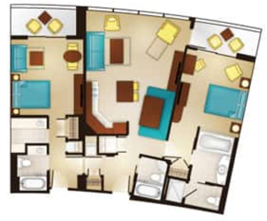 Bay Lake Tower - 2BR Lock-Off Floor Plan