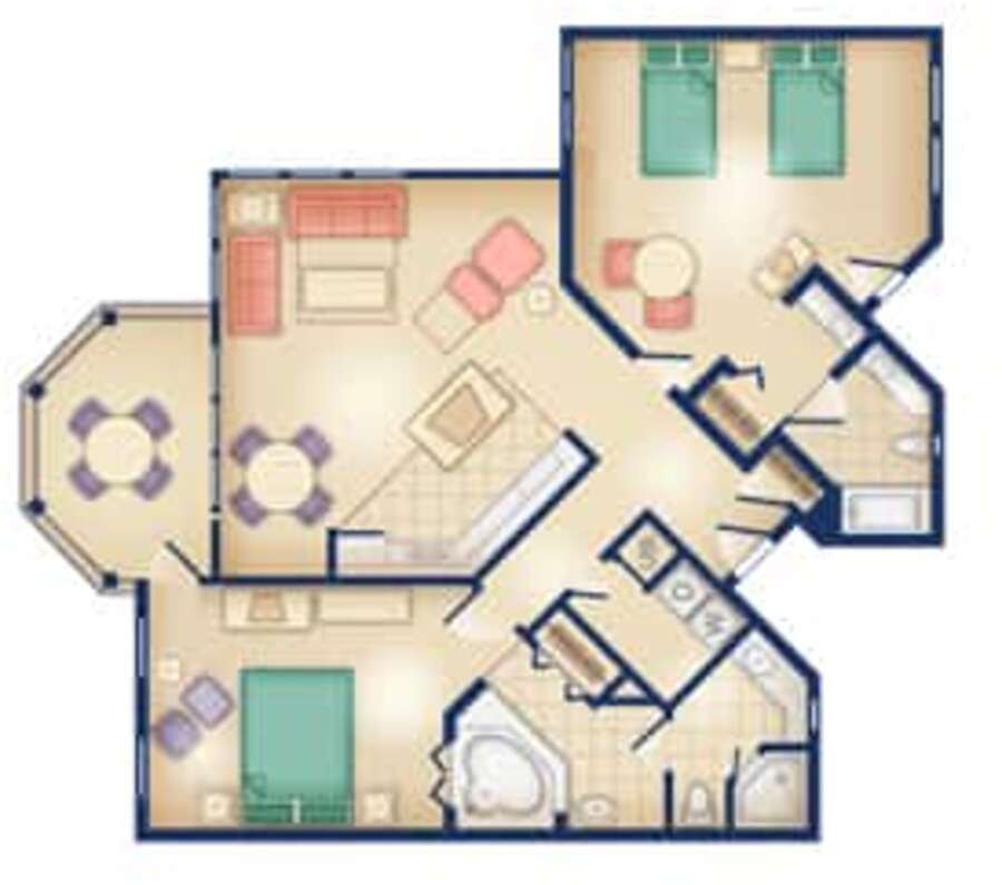 Old Key West - 2BR Lock-Off Floor Plan