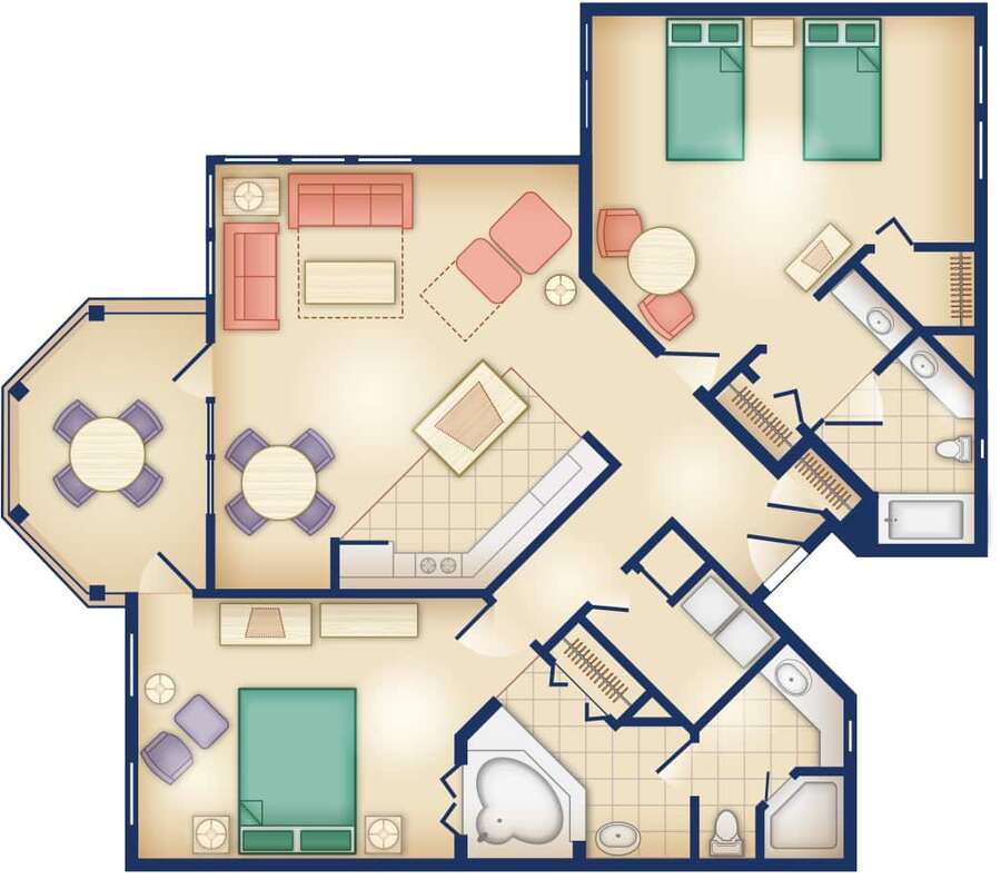 Old Key West - 2BR Floor Plan