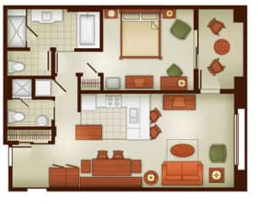 Grand Californian - 1BR Floor Plan
