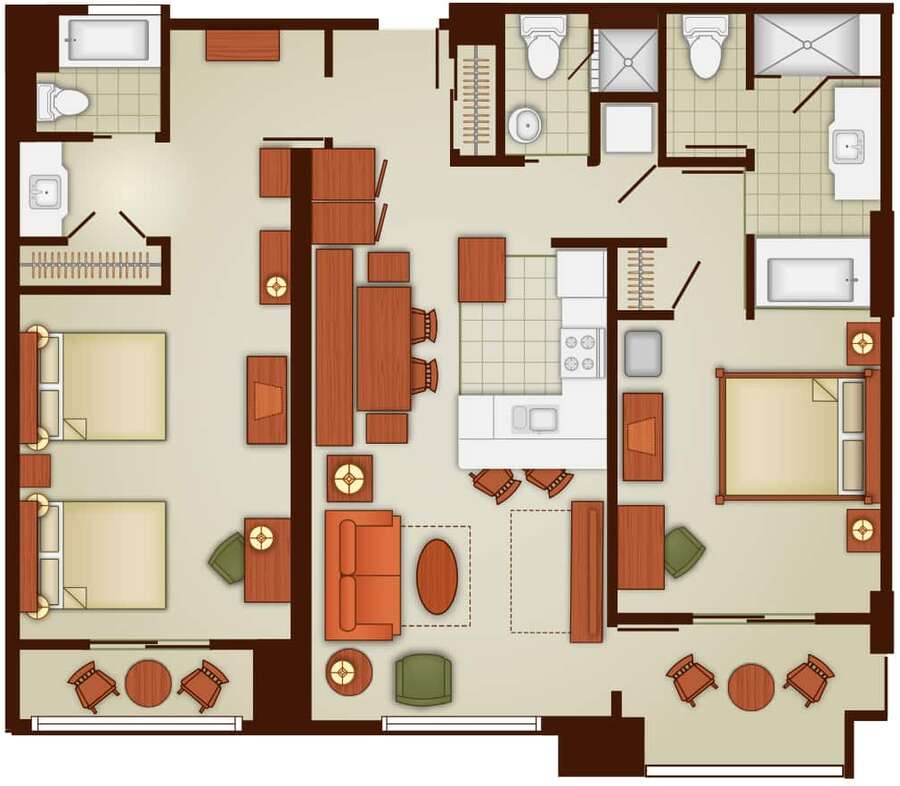 Grand Californian - 2BR Floor Plan
