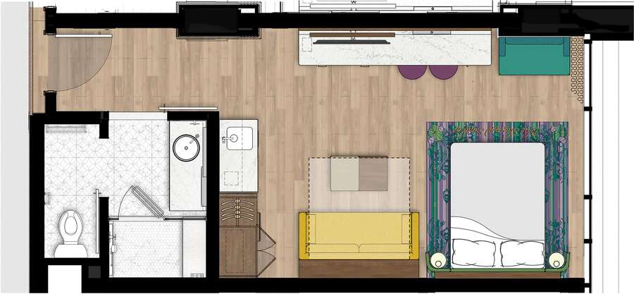 Disneyland Hotel - Studio Floor Plan