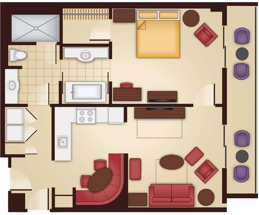 Grand Floridian - 1BR Floor Plan