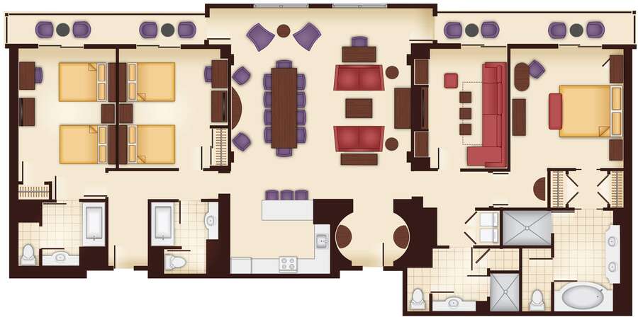 Grand Floridian - 3BR Floor Plan