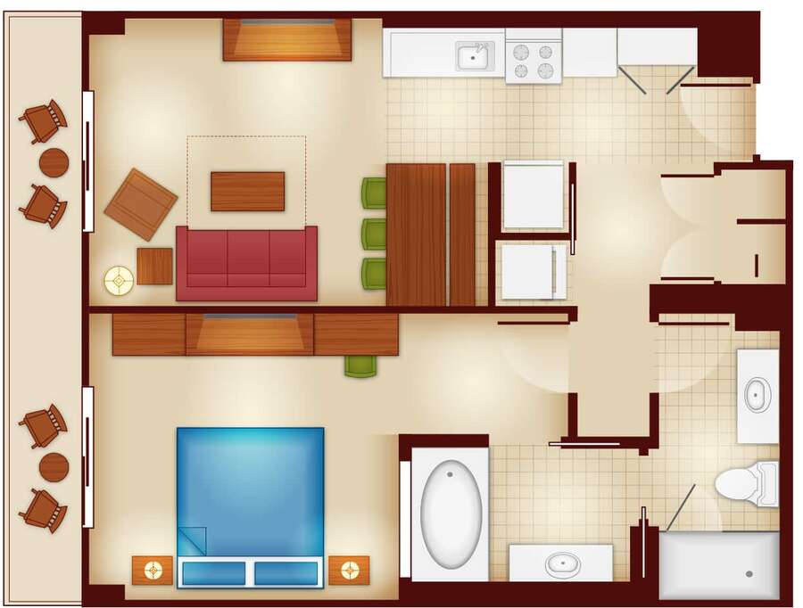 Copper Creek - 1BR Floor Plan