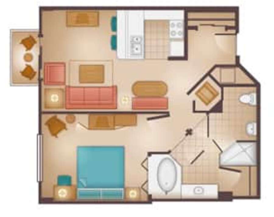 Beach Club - 1BR Floor Plan