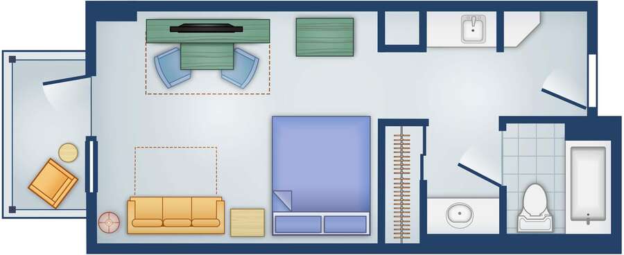 Boardwalk - Studio Floor Plan