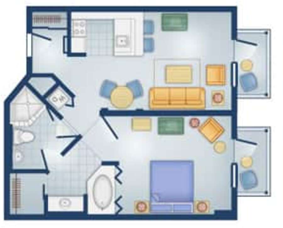 Boardwalk - 1BR Floor Plan