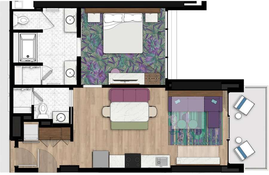 Disneyland Hotel - 1BR Floor Plan